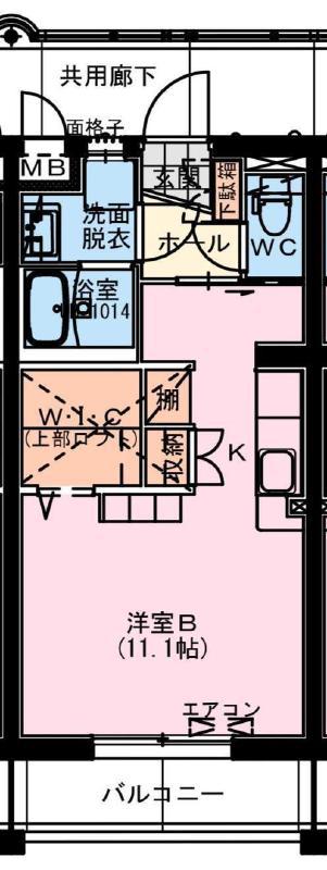 VIVIDO ARCOBALENO(ワンルーム/2階)の間取り写真