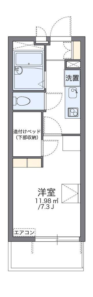 レオパレスグリチネII(1K/2階)の間取り写真