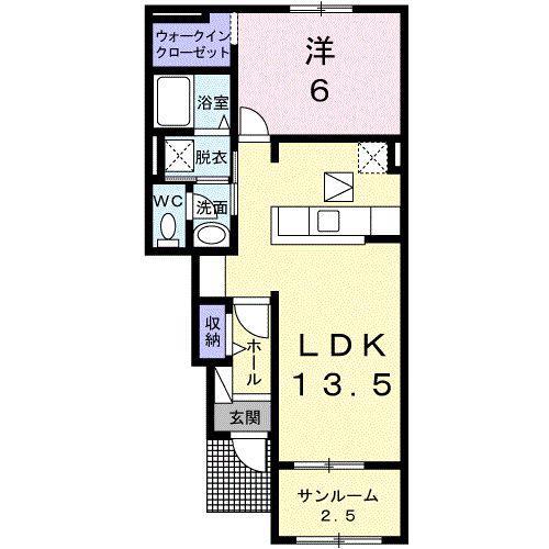 アンジュ・Y(1LDK/1階)の間取り写真