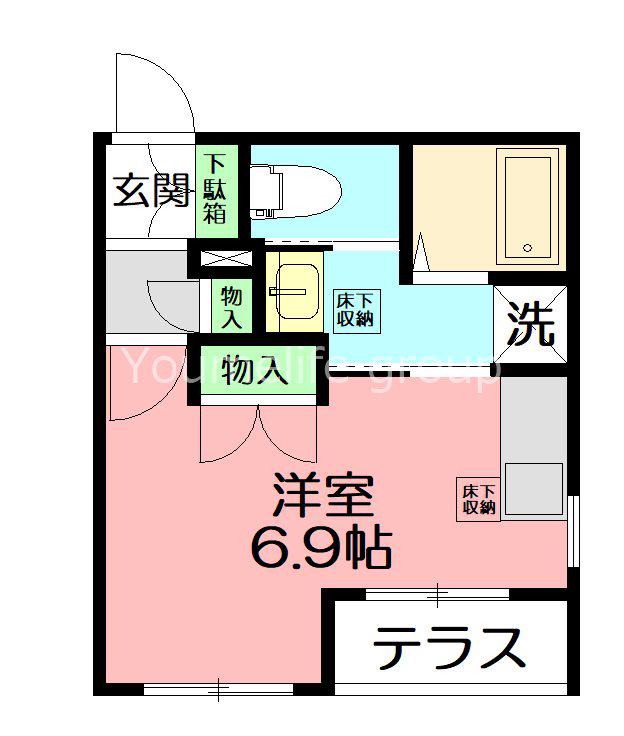 木の花マンション(ワンルーム/1階)の間取り写真