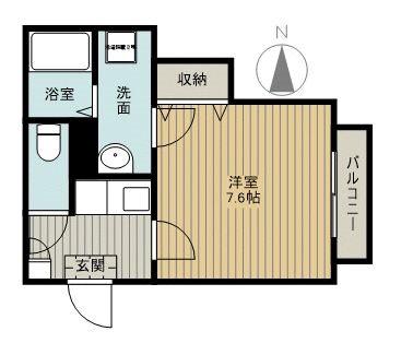 クレフラスト浅田町(1K/2階)の間取り写真