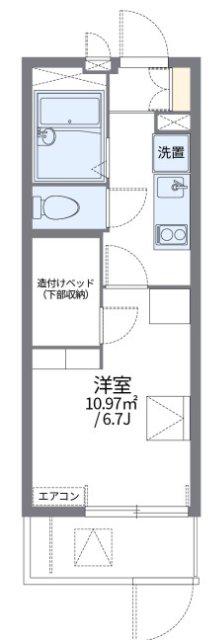レオパレス加島駅ダイレクトII(1K/1階)の間取り写真