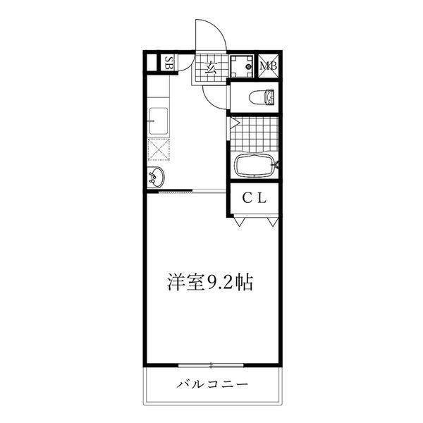 パラシオン(1K/2階)の間取り写真