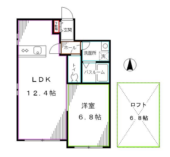 MARIAGE(1LDK/1階)の間取り写真