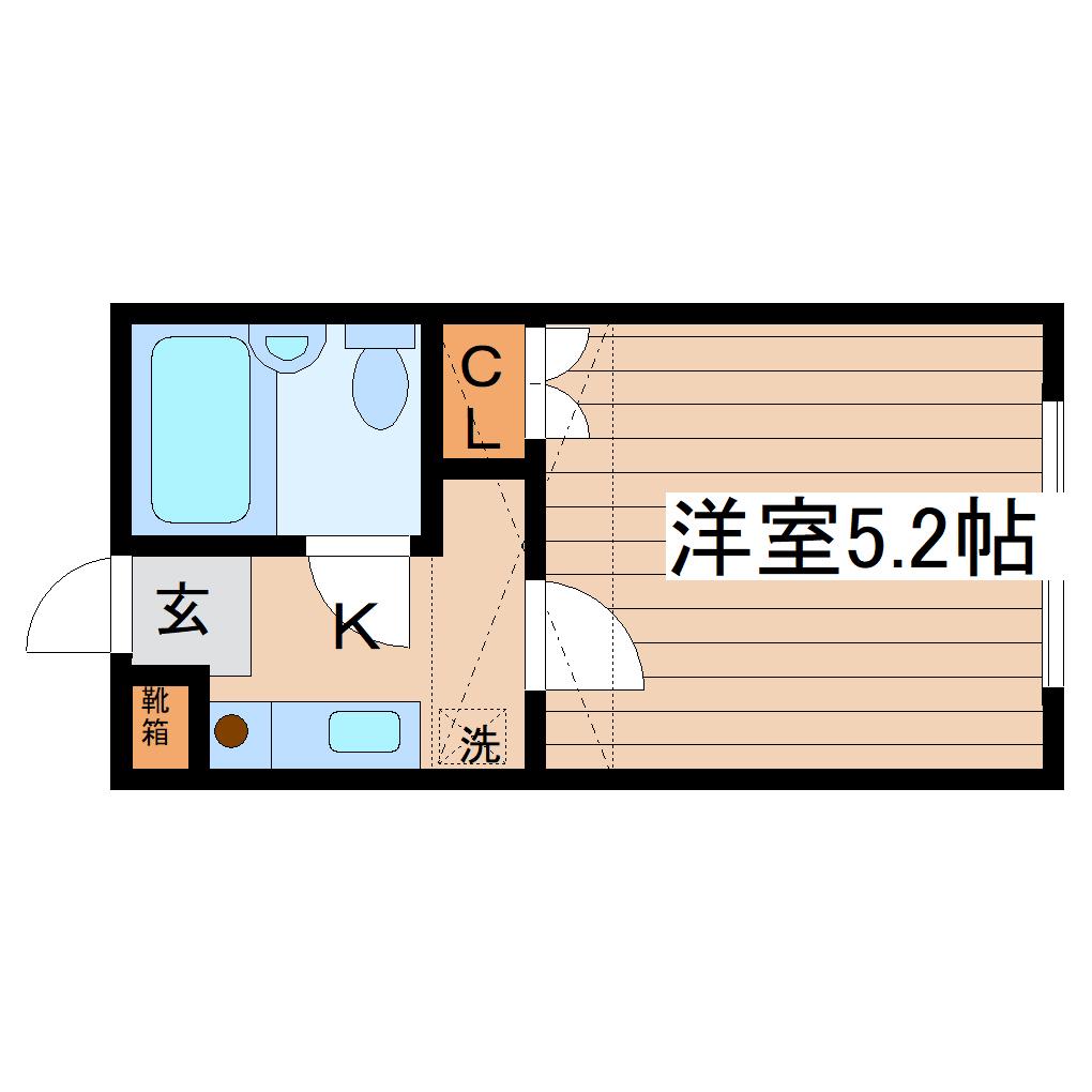 ロフティアスコットハイム(1K/2階)の間取り写真