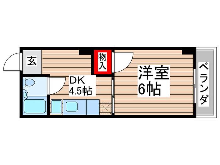 グランド―ル川秋(1DK/2階)の間取り写真