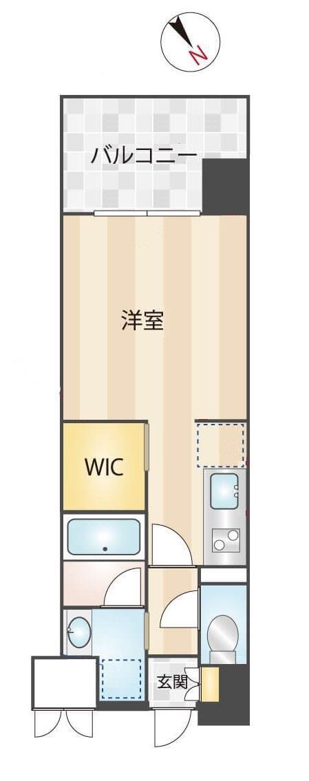 MAISON DE R 東比恵(ワンルーム/13階)の間取り写真