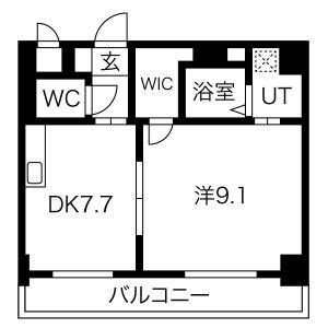 CASONE ASSO(1LDK/8階)の間取り写真