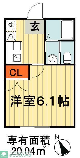 フォレストツインハウスⅡ A(1K/2階)の間取り写真