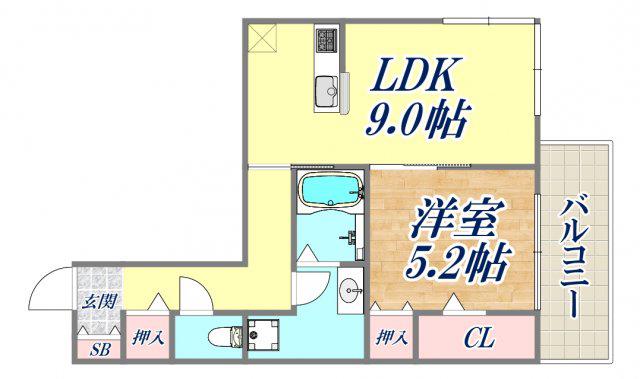 M.J TSUKUDA 壱番館(1LDK/1階)の間取り写真