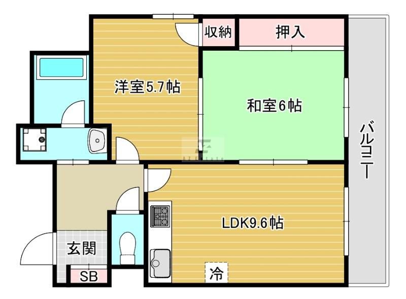 シンフォニー・アネックス(2LDK/5階)の間取り写真