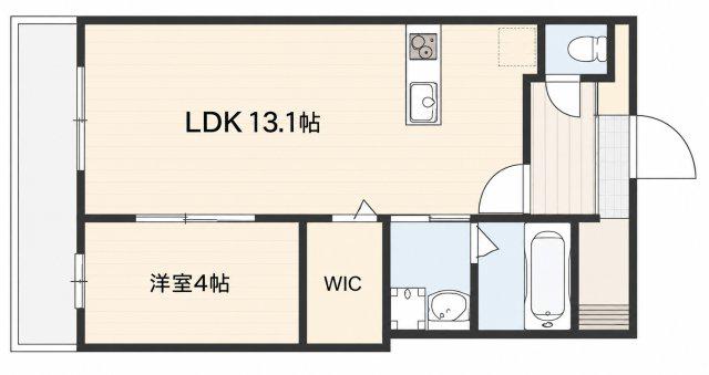 リバブル富士見台(1LDK/4階)の間取り写真