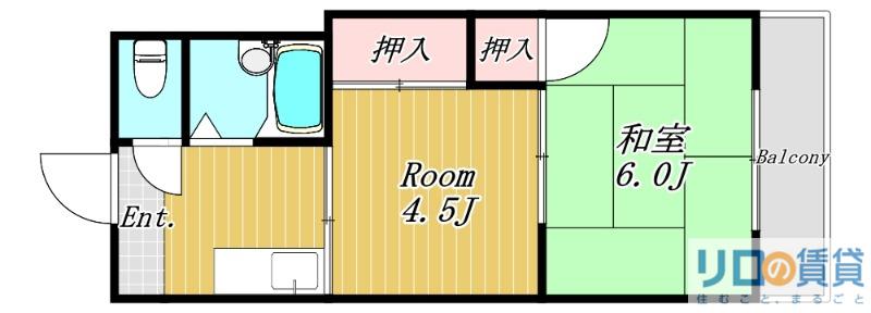 新大阪第2ダイヤモンドマンション(2K/10階)の間取り写真
