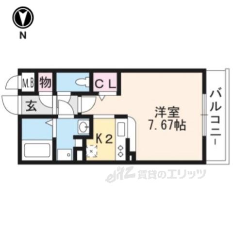 PINE館VI鞠小路(ワンルーム/1階)の間取り写真