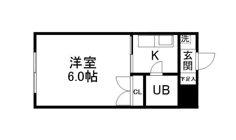SKコーポ(1K/2階)の間取り写真