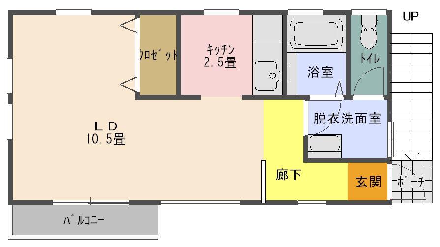 N2ハイツ(1K/1階)の間取り写真
