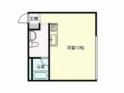 プリゾニエル(ワンルーム/2階)の間取り写真