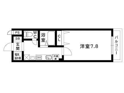 阪神本線 深江駅 7階建(1K/5階)の間取り写真