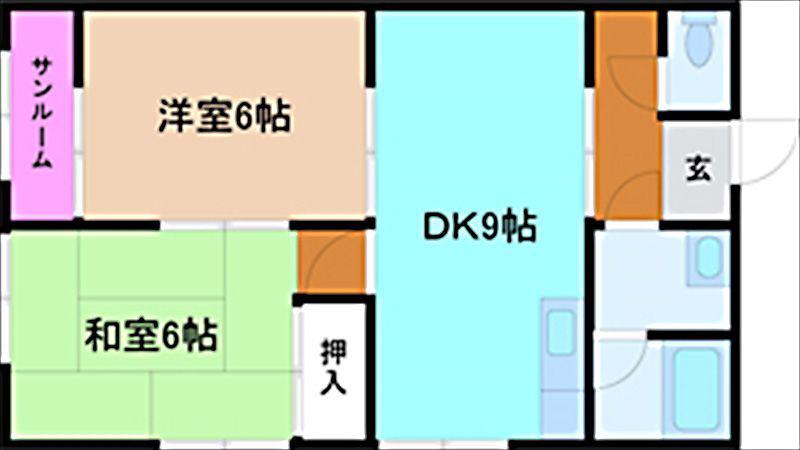 メゾンS2(2DK/1階)の間取り写真