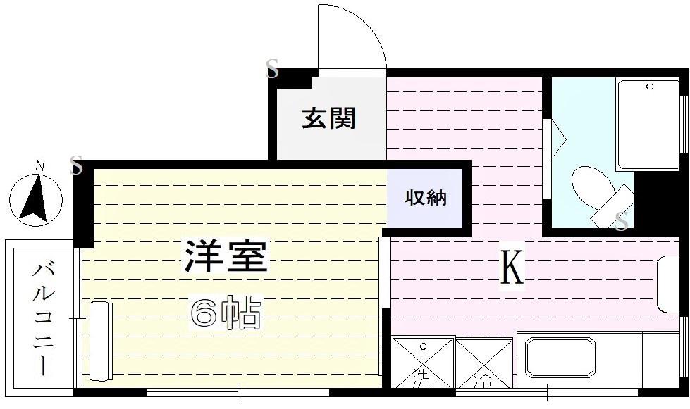 関口マンション(1K/4階)の間取り写真