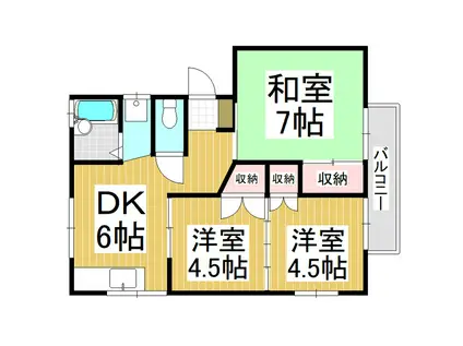 ハイツ唐沢3(3DK/1階)の間取り写真