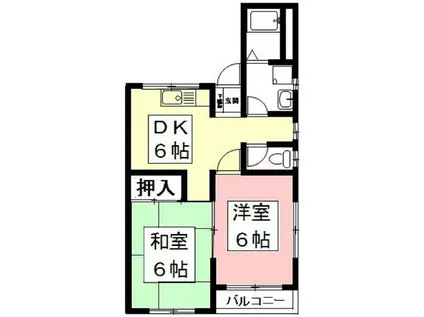 コーポ松尾(2DK/3階)の間取り写真