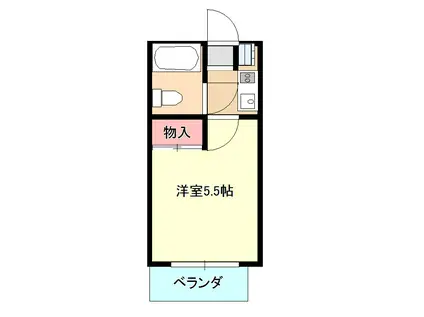 ヒルトップハイム(1K/1階)の間取り写真