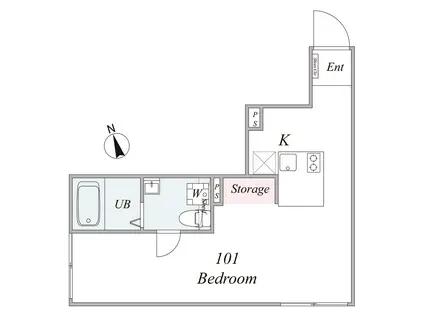 PREAS KAMATA(1LDK/1階)の間取り写真