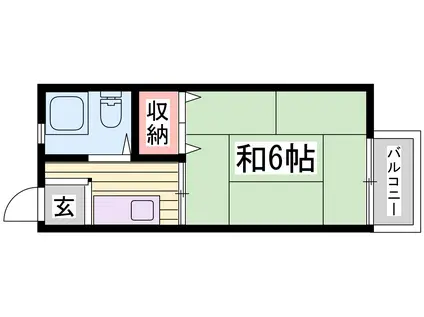 リバーサイド広畑 S棟(1K/2階)の間取り写真