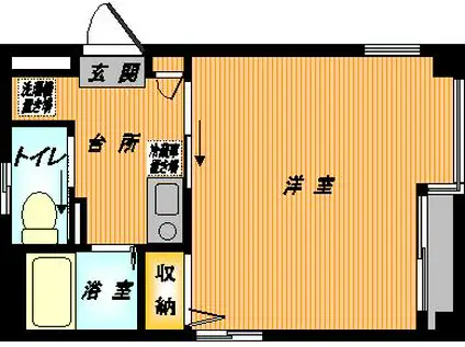 こがねい荘(1K/1階)の間取り写真