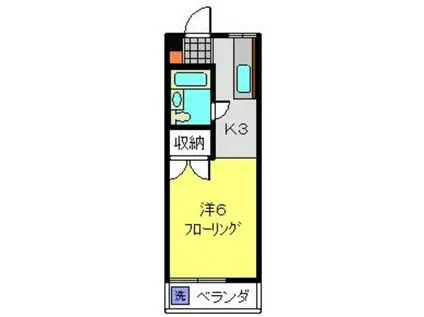 ハイツ橋本(1K/1階)の間取り写真