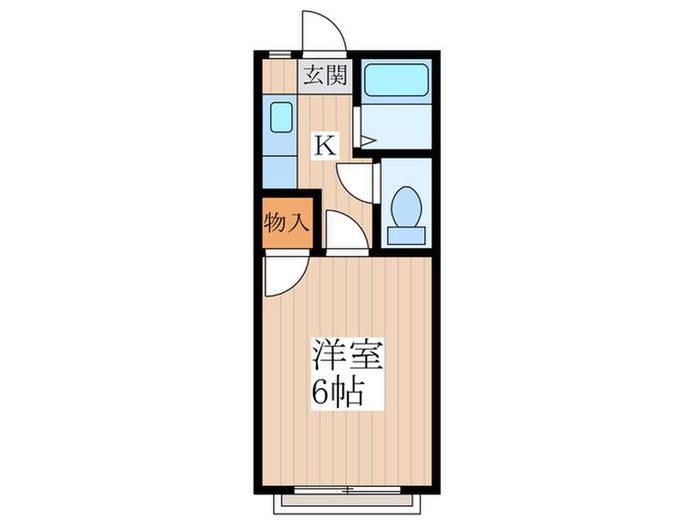 コーポ小金井(1K/2階)の間取り写真