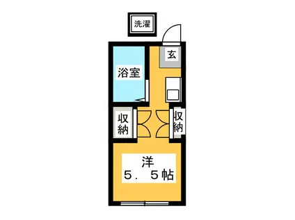アーバンリゾート3号館(ワンルーム/2階)の間取り写真