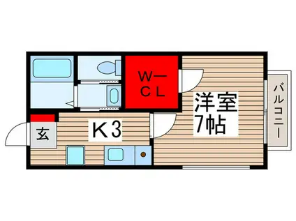 ステーションサイドあざみ(1K/1階)の間取り写真
