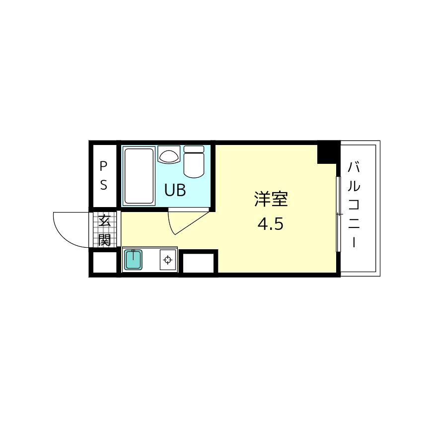 フォレスト高畑マンション(ワンルーム/2階)の間取り写真