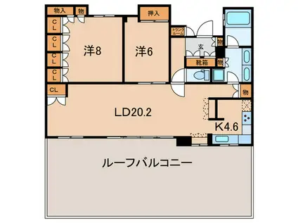 ザ・岡本プレミアム(2LDK/10階)の間取り写真