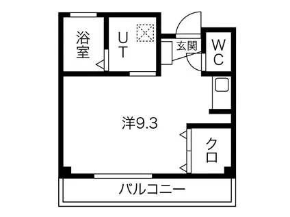 ブリッジゲート(ワンルーム/1階)の間取り写真