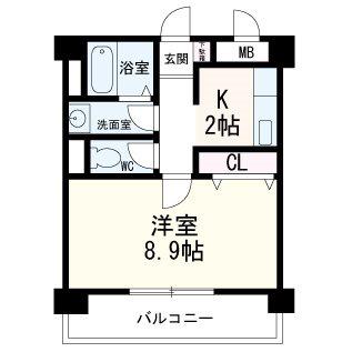 KT NET 21(1K/4階)の間取り写真