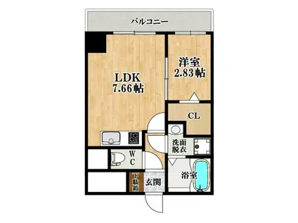 FREEDOM RESIDENCE 松原上田II(1DK/7階)の間取り写真