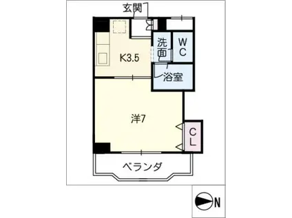 ベルメゾン庄内(1K/5階)の間取り写真