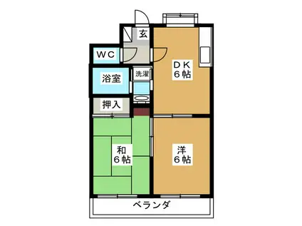 カーソルサヴァリンナ(2DK/1階)の間取り写真