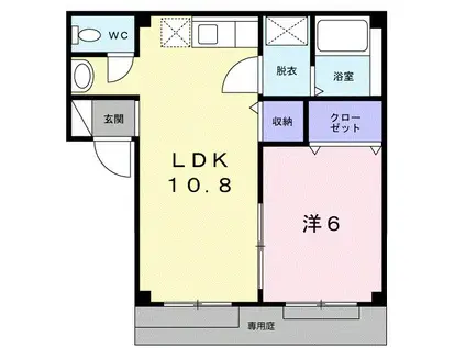 ヴェルドール大樹I(1LDK/1階)の間取り写真