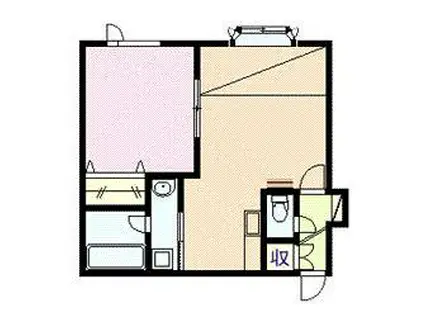 ロワールD(1LDK/2階)の間取り写真
