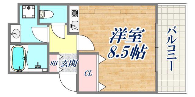 NTB-3(ワンルーム/4階)の間取り写真