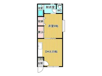 コーポたかは志北3(1DK/2階)の間取り写真