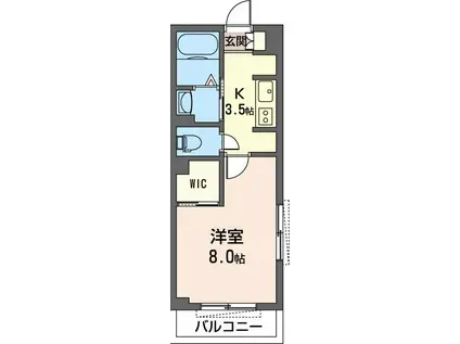 BEQUEM3(1K/2階)の間取り写真