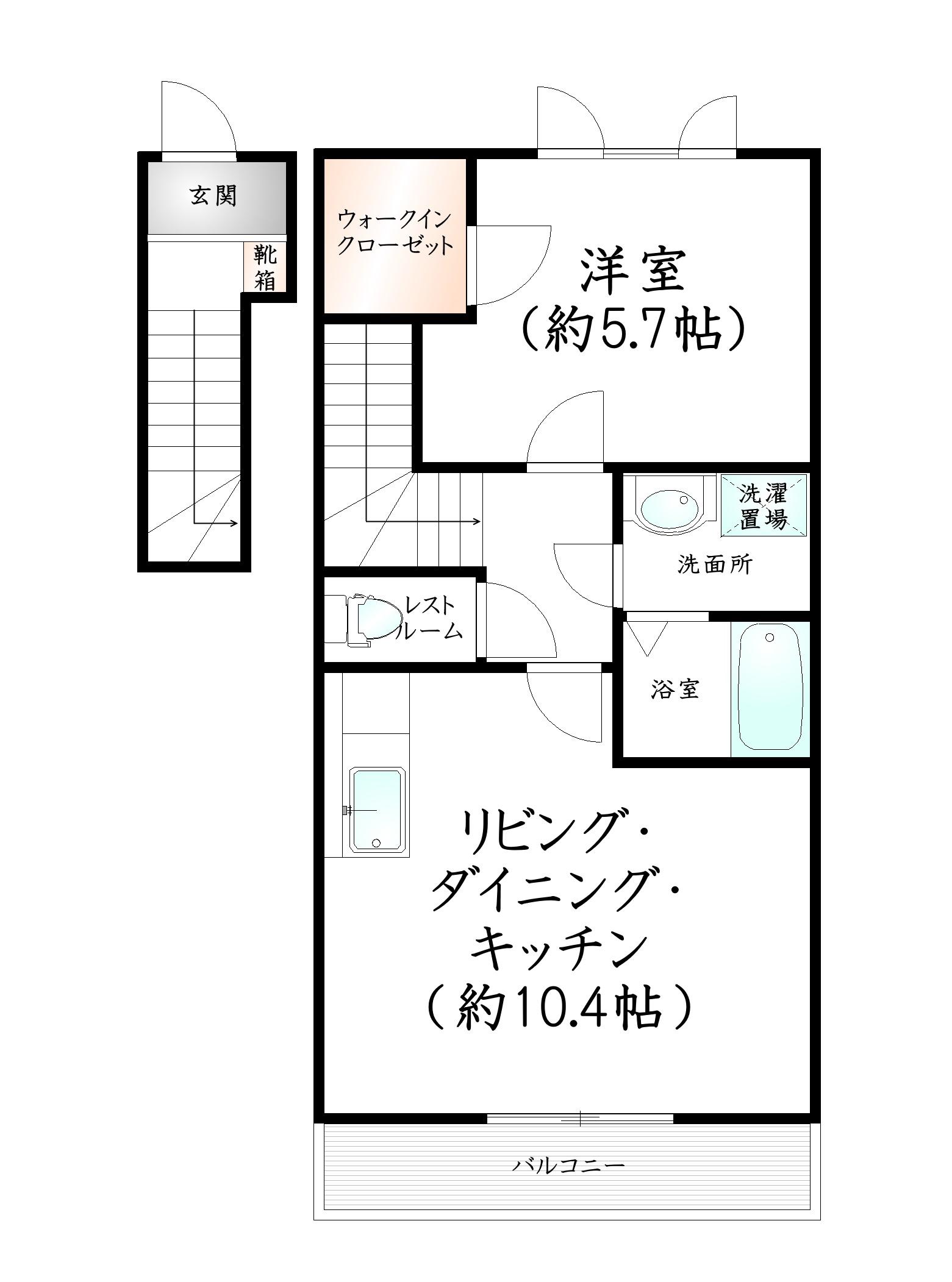 フローリッシュ三愛(1SLDK/2階)の間取り写真