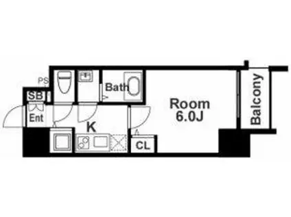 エスリード京橋グレイス(1K/5階)の間取り写真