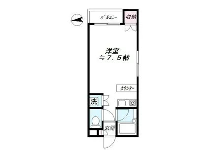 コーポサンライズII(ワンルーム/1階)の間取り写真