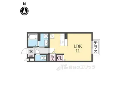 クレアコートAB(ワンルーム/1階)の間取り写真